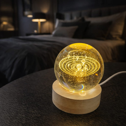 3D Glowing Crystal Ball Lamp – Premium